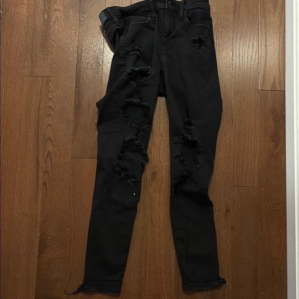 American Eagle Outfitters Ripped Black Skinny Jeans
